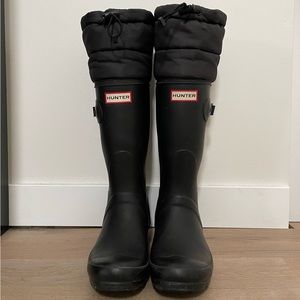 Extra warm Hunter rain boots with drawstring